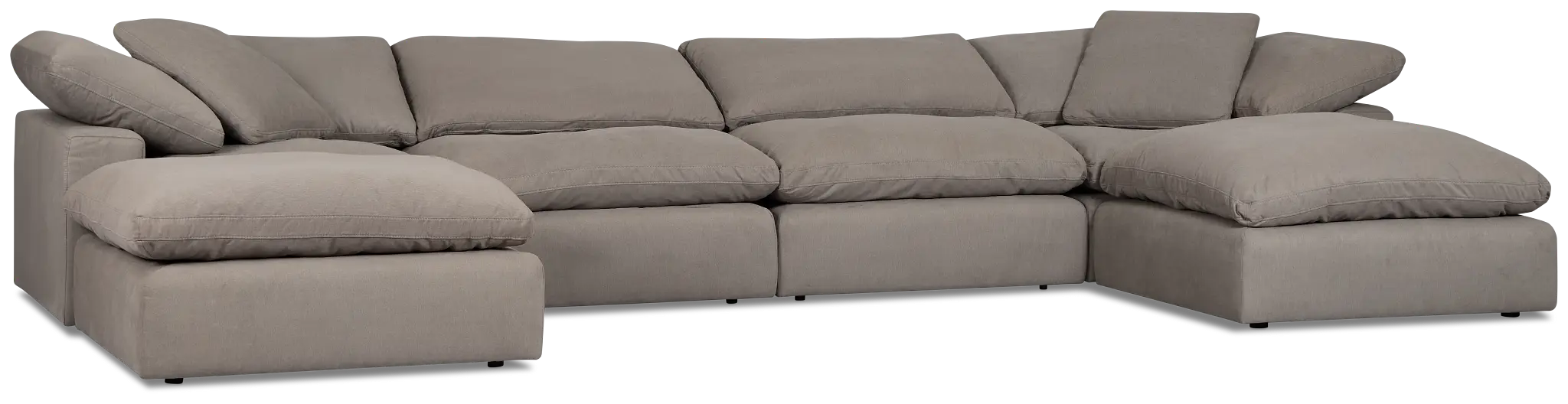 Nixon Light Gray Fabric 6 Piece Double Chaise Sectional Nixon Light Gray Fabric 6 Piece Double Chaise Sectional