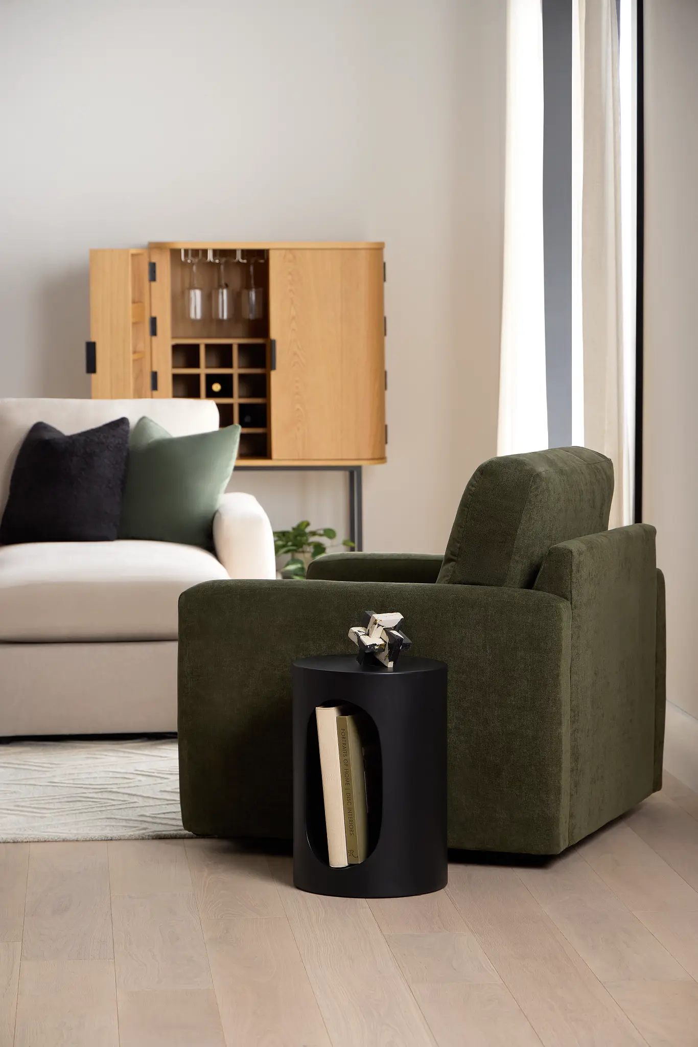 Citymod Green Fabric Swivel Chair Citymod Green Fabric Swivel Chair