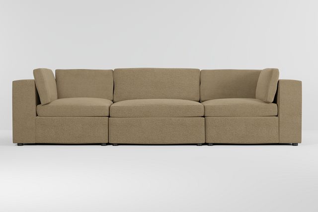 Destin Elite Taupe Fabric 3-piece Modular Sofa
