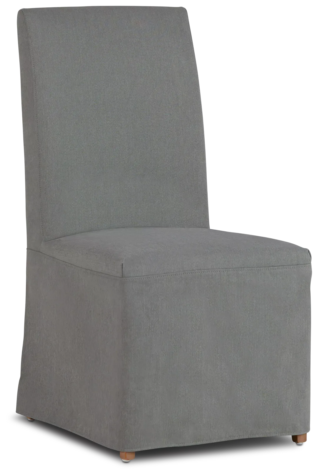 Destination Light Gray Long Slipcover Chair With Light Tone Leg