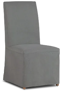 Destination Light Gray Long Slipcover Chair With Light Tone Leg