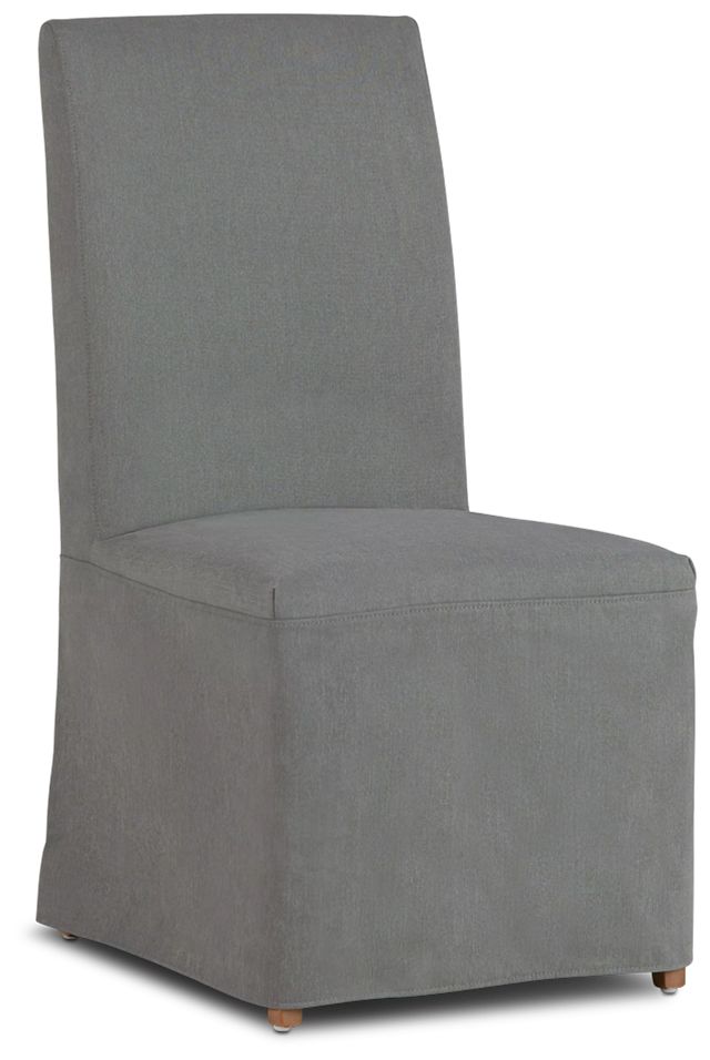 Destination Light Gray Long Slipcover Chair With Light Tone Leg (1)