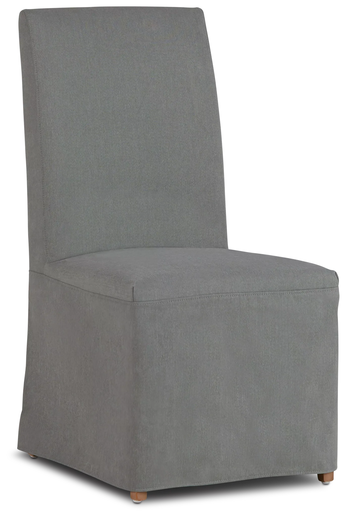 Destination Light Gray Long Slipcover Chair With Light Tone Leg