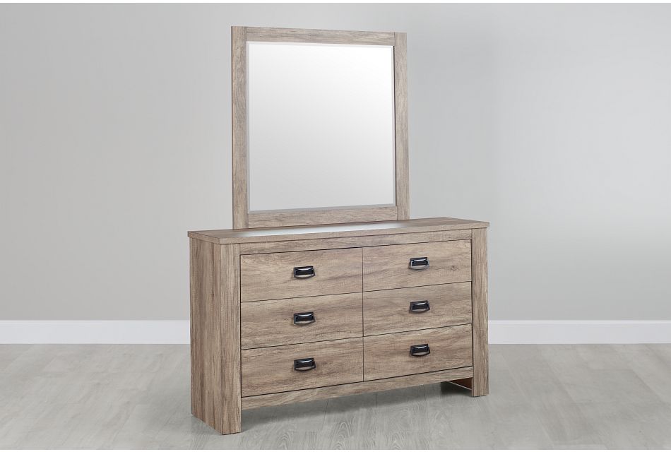 Shelton Light Tone Dresser Mirror Bedroom Dressers Mirrors