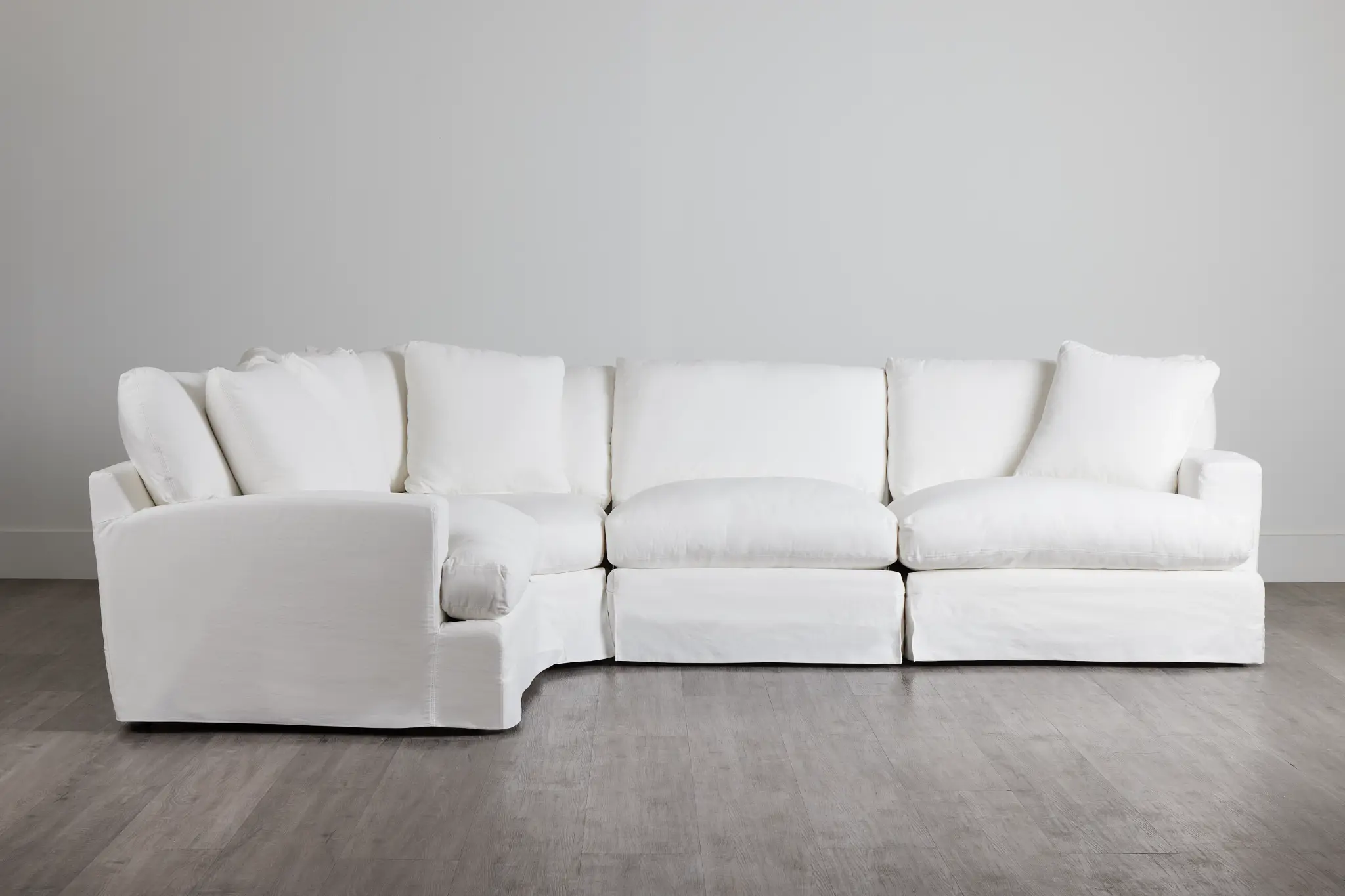 Delilah White Fabric Small Two-arm Sectional Delilah White Fabric Small Two-arm Sectional