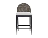 Selma Whitegray 24" Upholstered Barstool