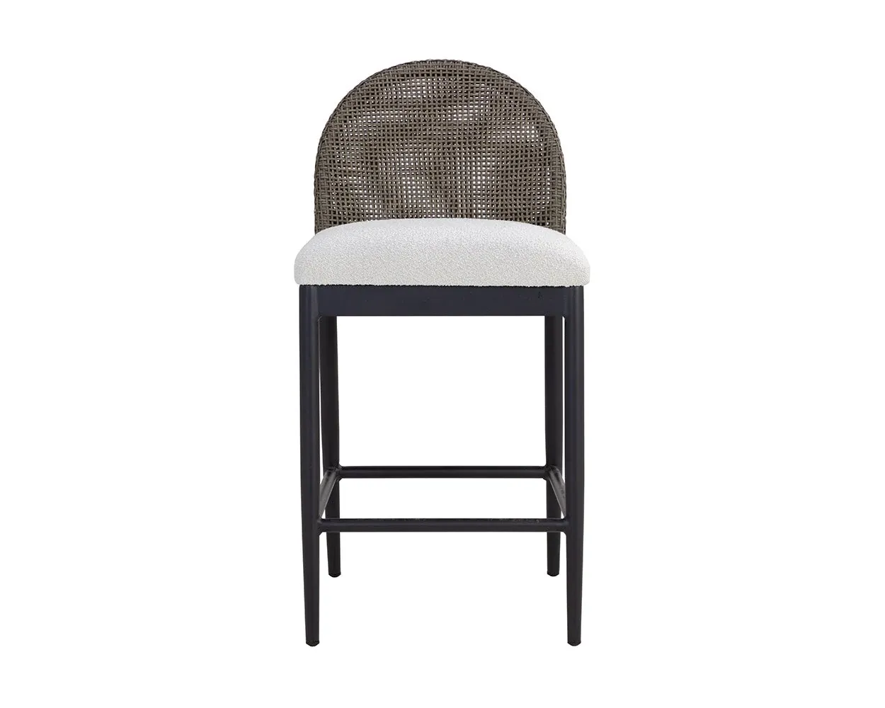 Selma Whitegray 24" Upholstered Barstool