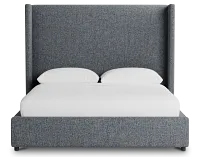 Captiva Elevation Gray 60" Upholstered Shelter Bed