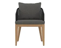 Ukiah Black Dk Gray Cushioned Arm Chair