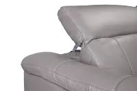 Marion Gray Lthr/vinyl Small Two-arm Power Reclining Sectional