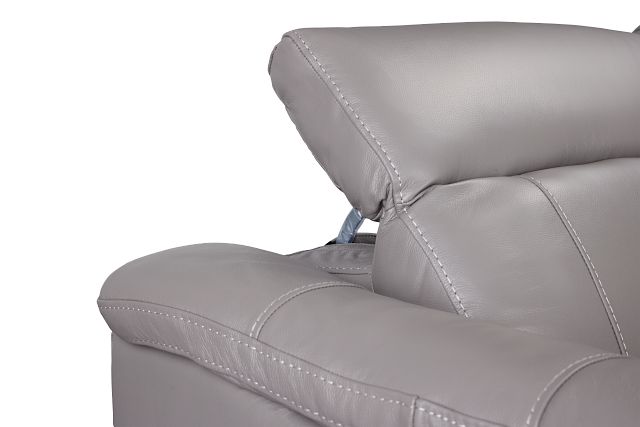 Marion Gray Lthr/vinyl Small Two-arm Power Reclining Sectional
