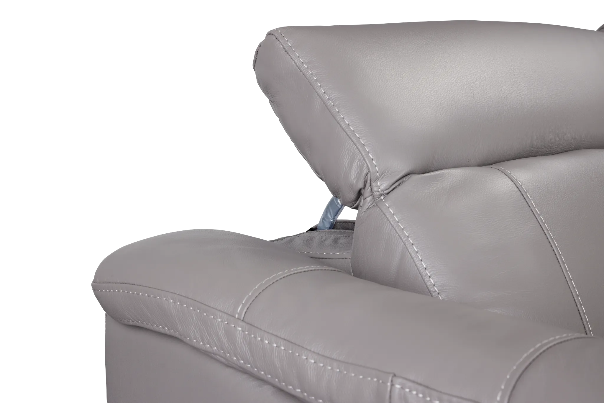 Marion Gray Lthr/vinyl Small Two-arm Power Reclining Sectional