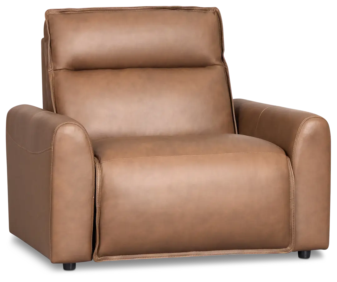 Edison Dark Brown Lthr/vinyl Power Recliner With Power Headrest Edison Dark Brown Lthr/vinyl Power Recliner With Power Headrest