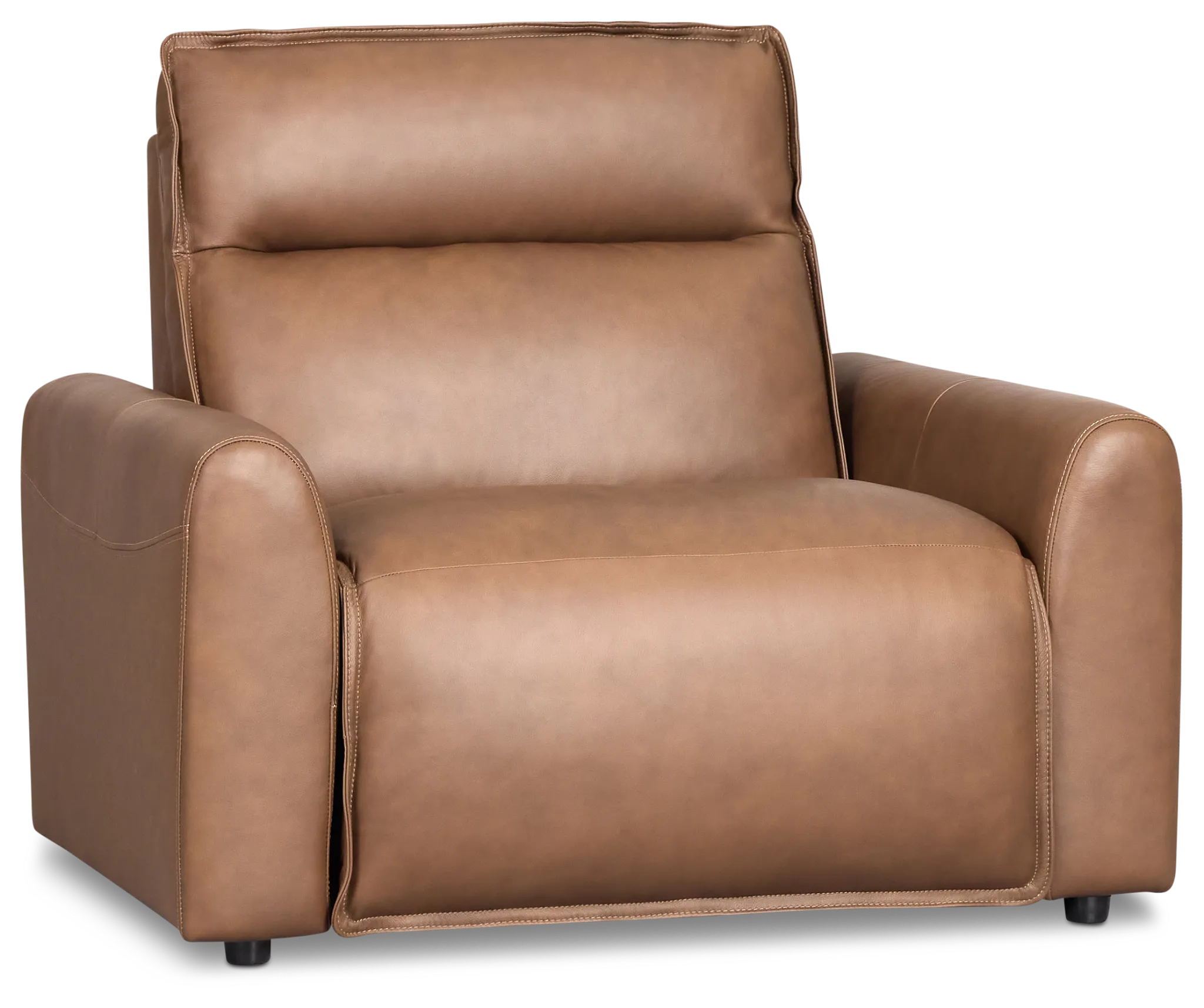 Edison Dark Brown Lthr/vinyl Power Recliner With Power Headrest