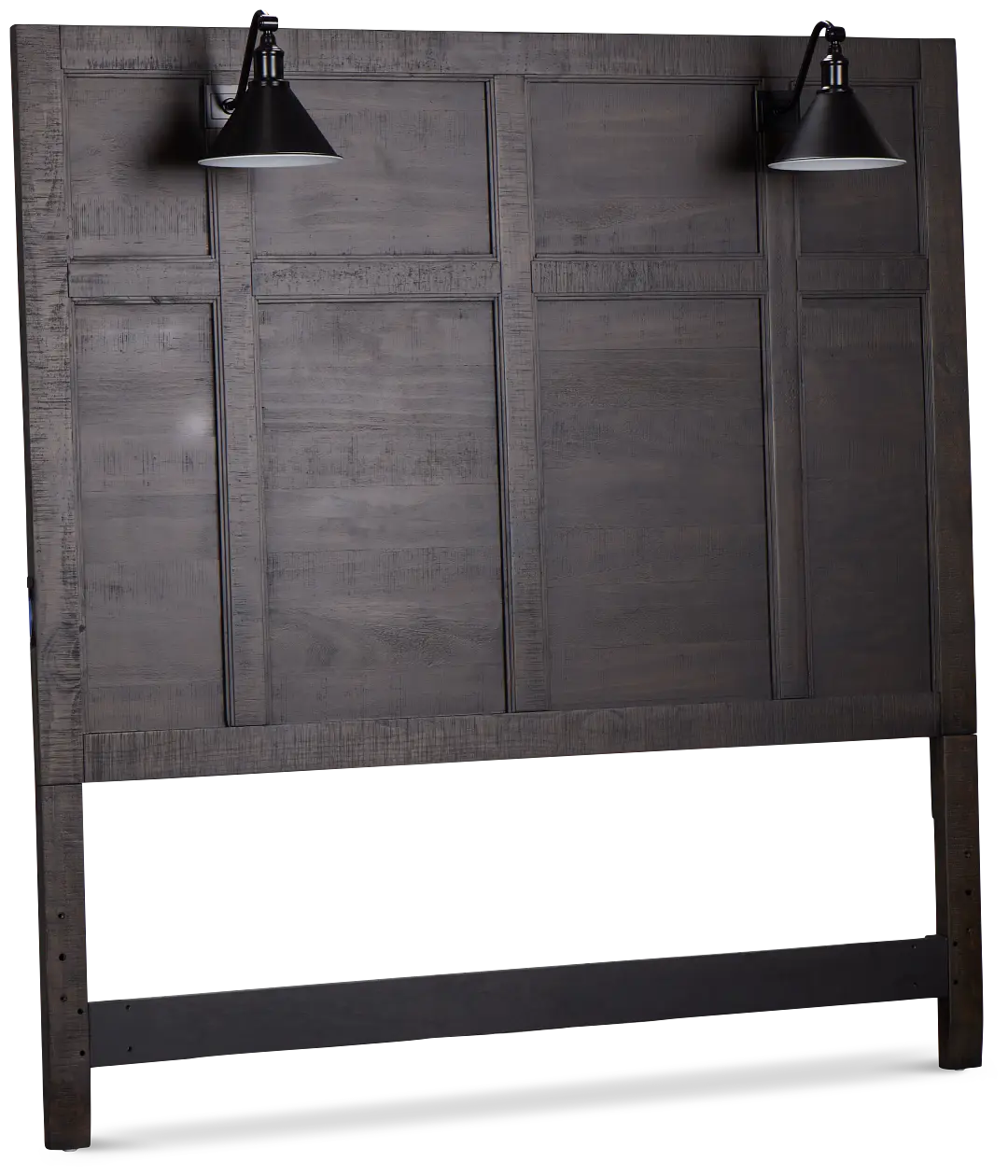Heron Cove Dark Tone Panel Headboard With Lights Heron Cove Dark Tone Panel Headboard With Lights