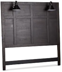 Heron Cove Dark Tone Panel Headboard With Lights