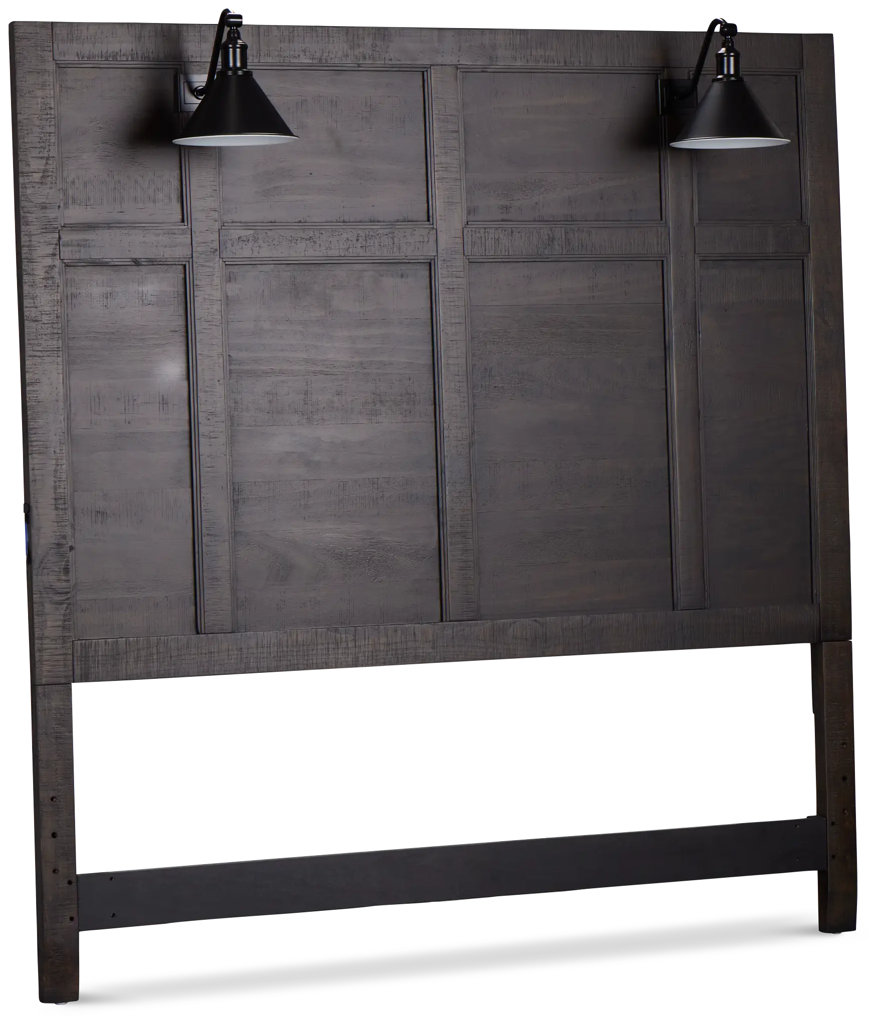 Heron Cove Dark Tone Panel Headboard With Lights Heron Cove Dark Tone Panel Headboard With Lights