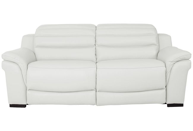 Sentinel White Lthr/vinyl Power Reclining Sofa