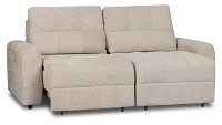 Hendrix Light Taupe Fabric Power Extension Chaise Sofa