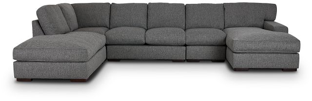 Veronica Dark Gray Down Large Left Bumper Sectional