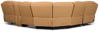 Wilder Brown Leather Medium Triple Power 2-arm Sectional