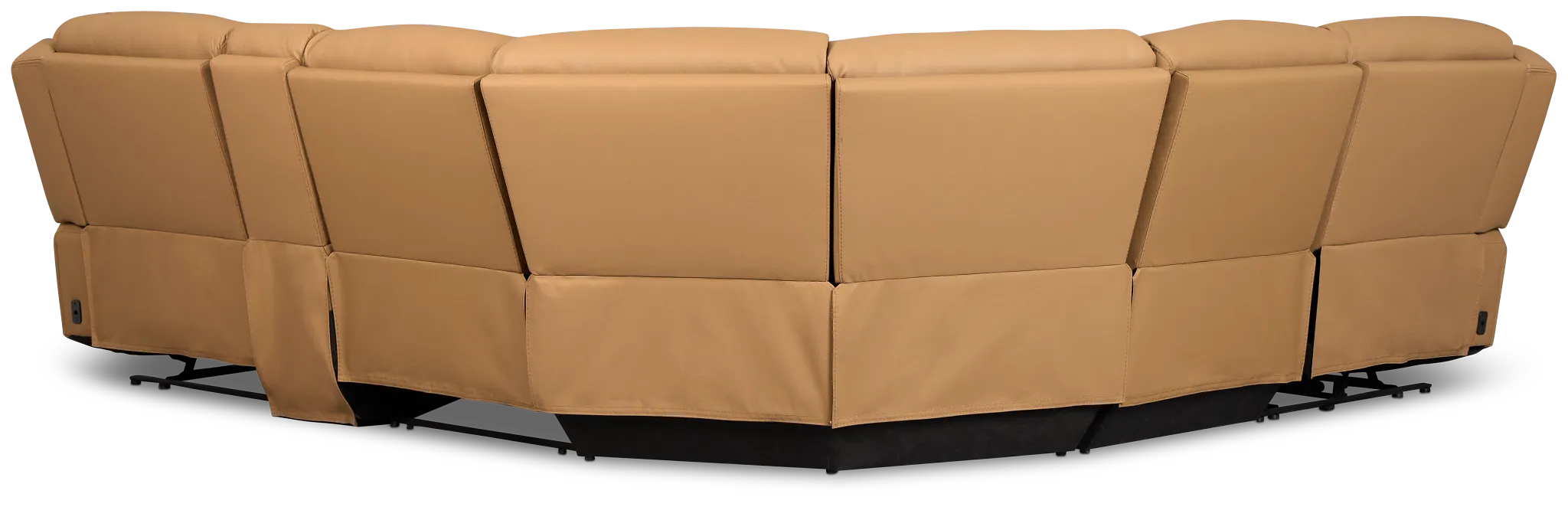 Wilder Brown Leather Medium Triple Power 2-arm Sectional