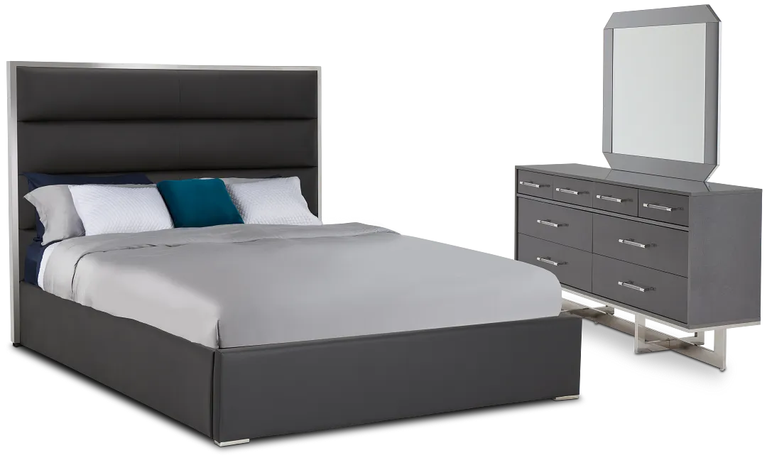 Cortina Gray Uph Platform Bedroom
