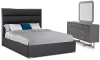 Cortina Gray Uph Platform Bedroom