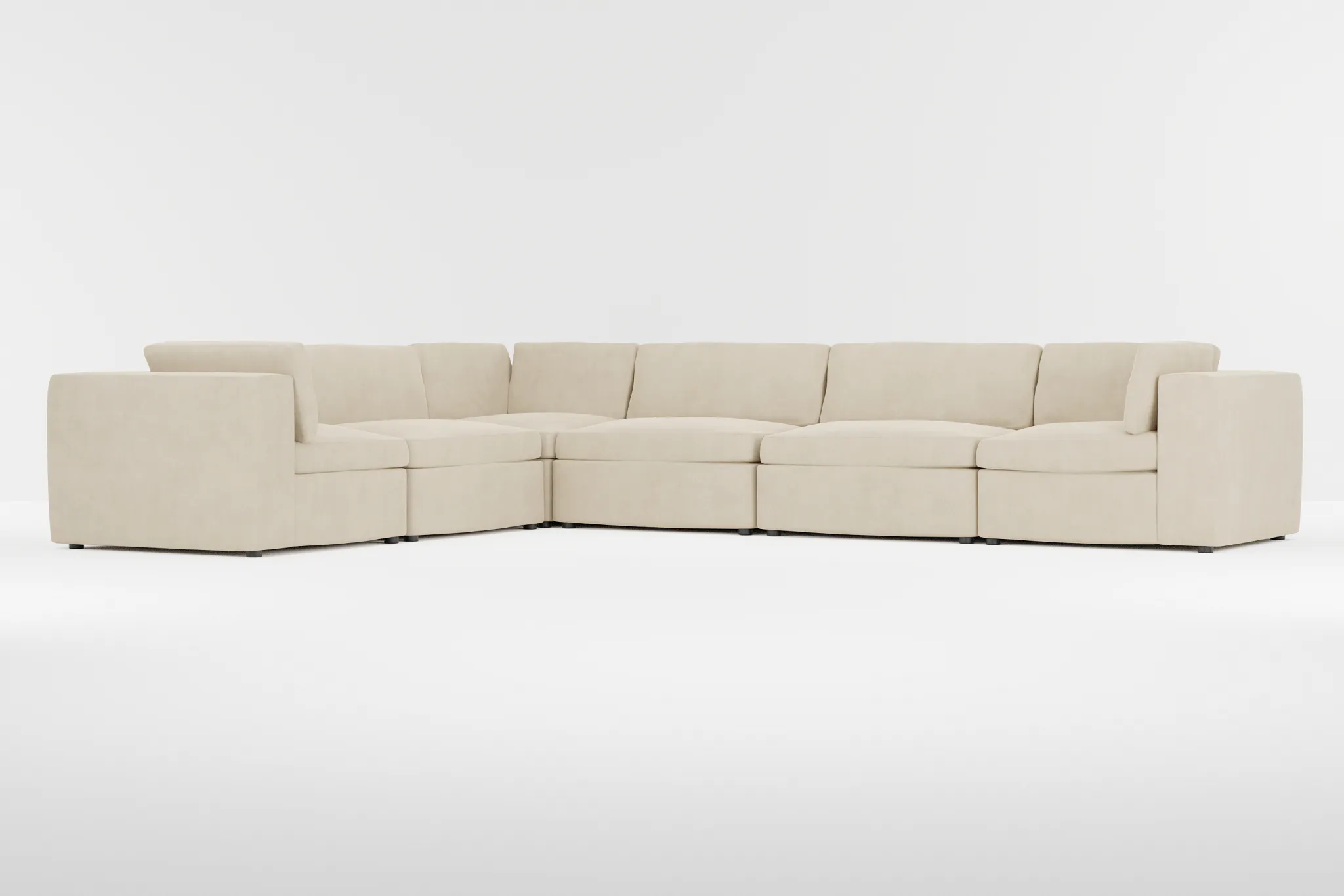 Destin Peyton Beige Fabric 6-piece Modular Sectional