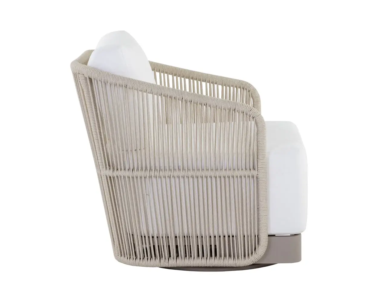 Ashe Light Beige Swivel Chair With White Cushions Ashe Light Beige Swivel Chair With White Cushions