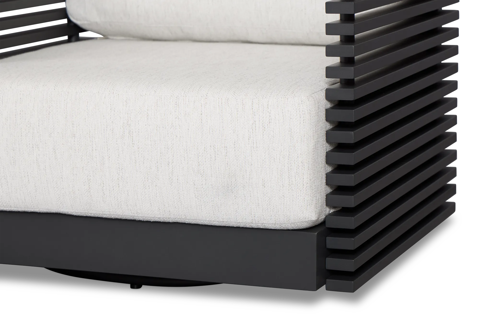 Monterey Black Aluminum Swivel Chair With Light Gray Cushions