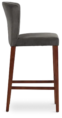 Bentley Dark Gray Velvet 30" Upholstered Barstool