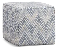 Zezster Gray Fabric Accent Pouf