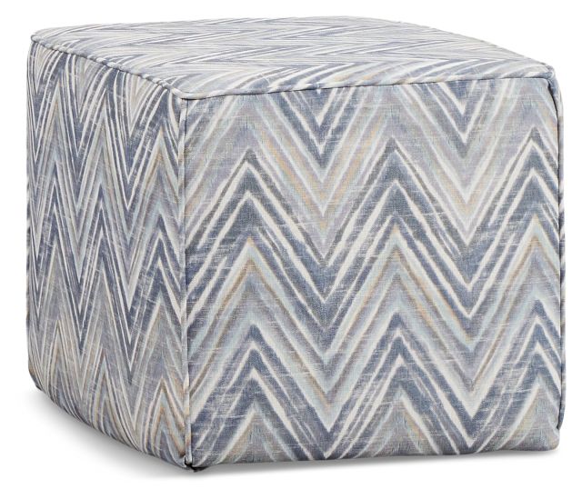 Zezster Gray Fabric Accent Pouf