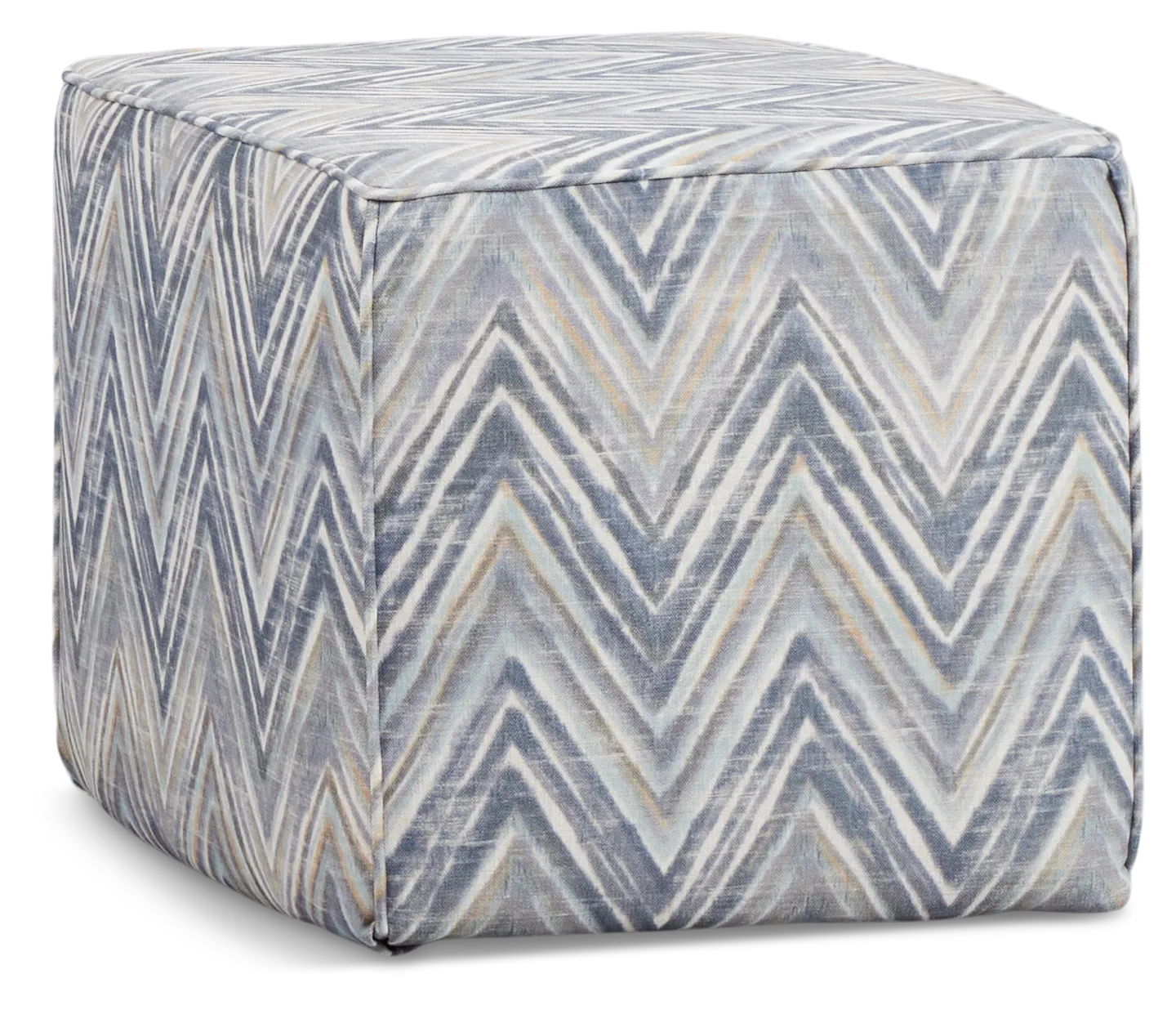 Zezster Gray Fabric Accent Pouf