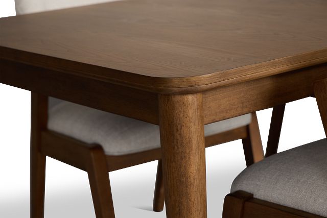 Rockford Light Tone Rect Table & 4 Upholstered Chairs