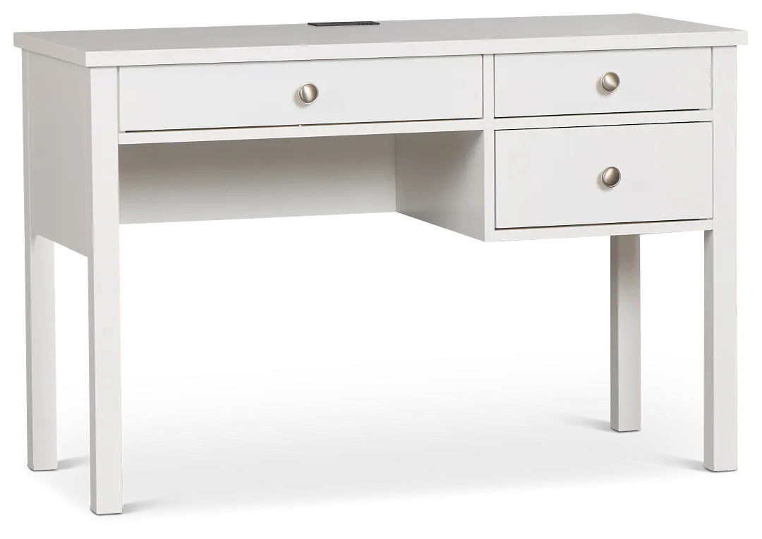 Charleston White 3-drawer Desk