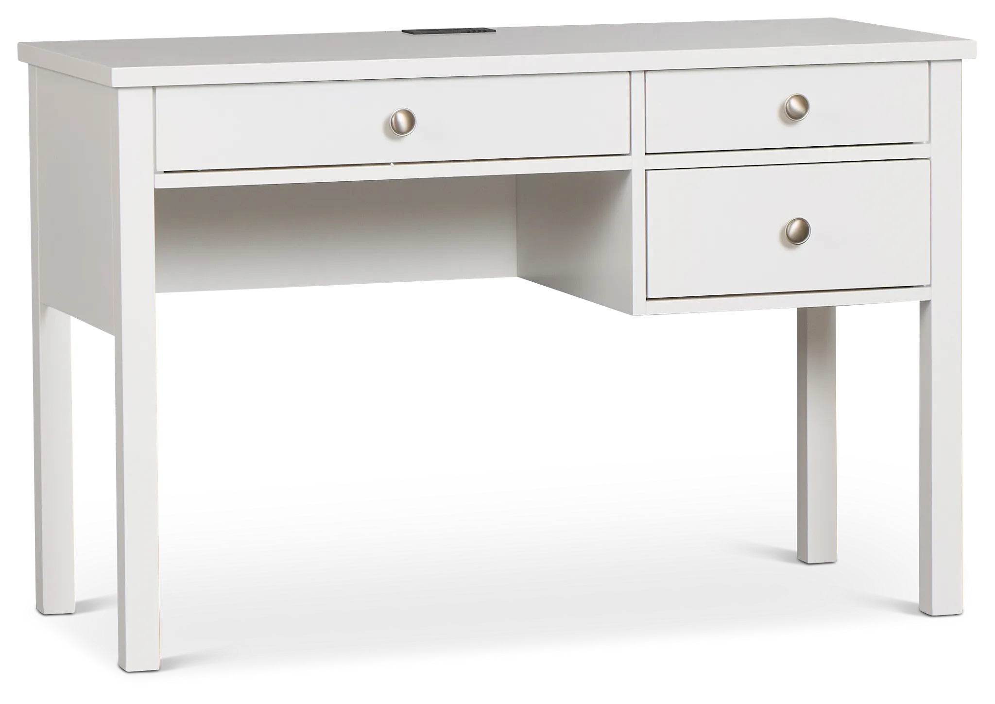 Charleston White 3-drawer Desk