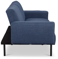 Denali Dark Blue Fabric Sofa Futon