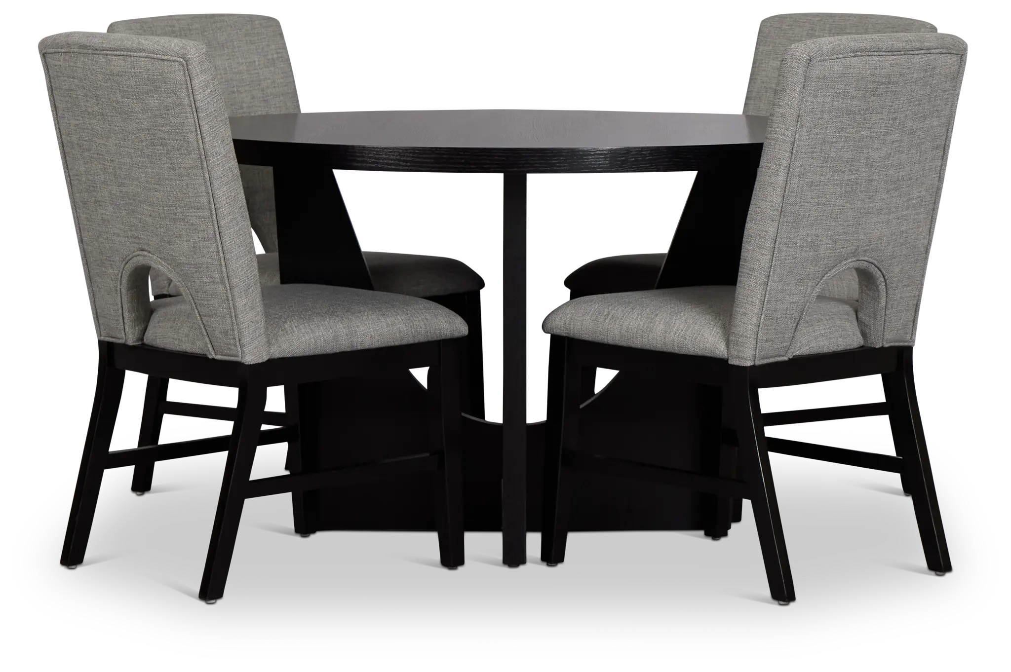 Oxford Black Round Table & 4 Upholstered Chairs Oxford Black Round Table & 4 Upholstered Chairs