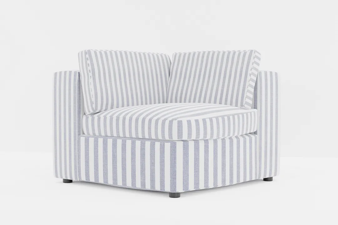 Destin Sea Lane Dark Blue Fabric Corner Chair