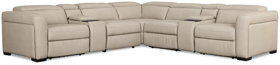 Melody Light Gray Micro Large Dual Power Reclining Two-arm Sectional