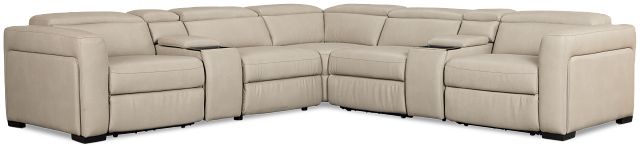 Melody Light Gray Micro Large Dual Power Reclining Two-arm Sectional