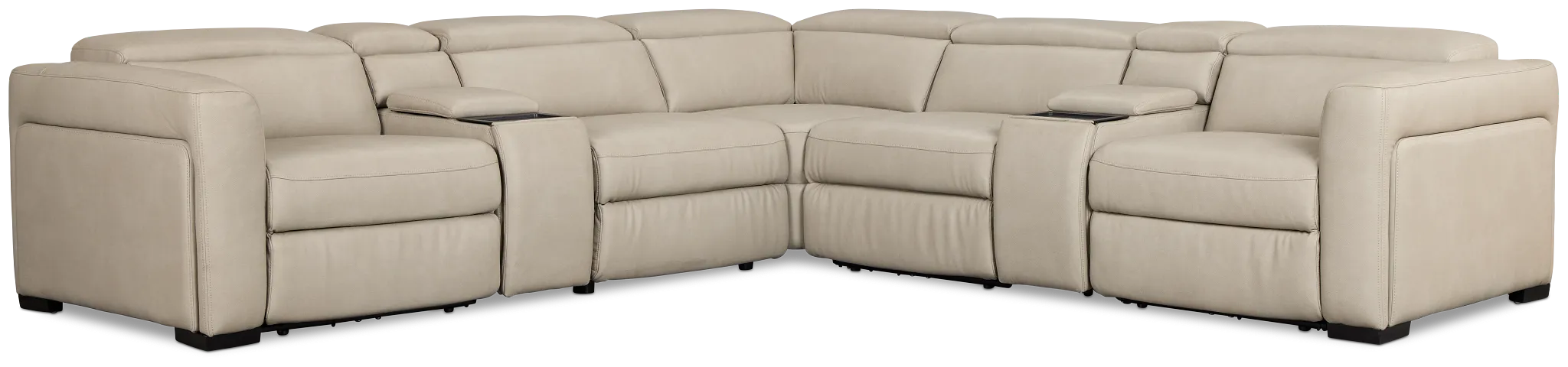 Melody Light Gray Micro Large Dual Power Reclining Two-arm Sectional