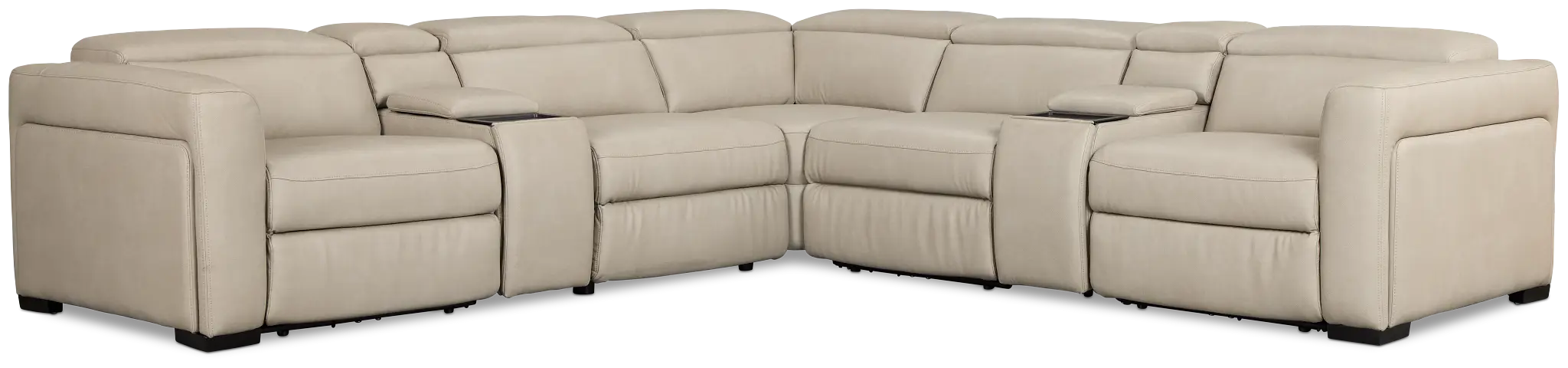 Melody Light Gray Micro Large Dual Power Reclining Two-arm Sectional Melody Light Gray Micro Large Dual Power Reclining Two-arm Sectional