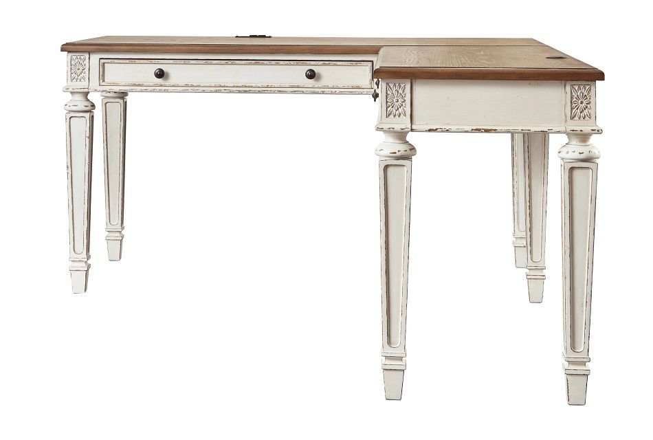 Realyn2 Two Tone L Desk Home Office Desks City Furniture