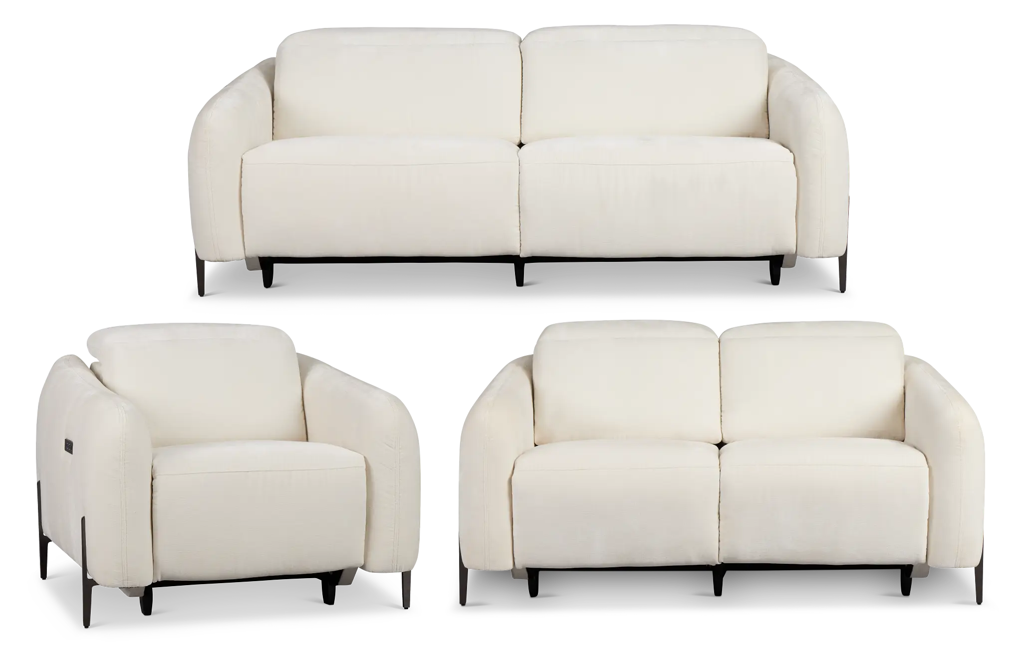 Zuri White Velvet Power Reclining Living Room Zuri White Velvet Power Reclining Living Room