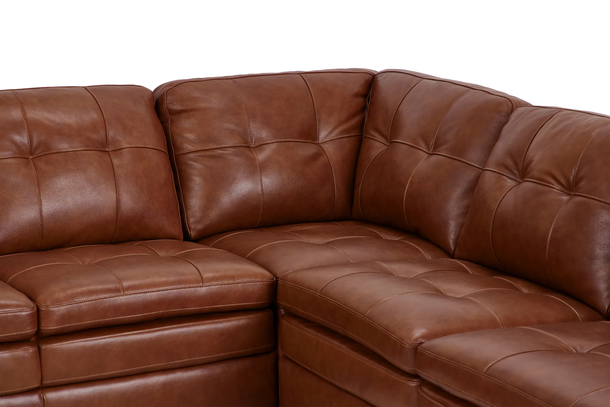 Braden Medium Brown Leather Large Left Chaise Sectional