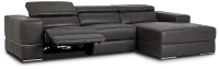 Dante Gray Leather Right Chaise Power Reclining Sectional
