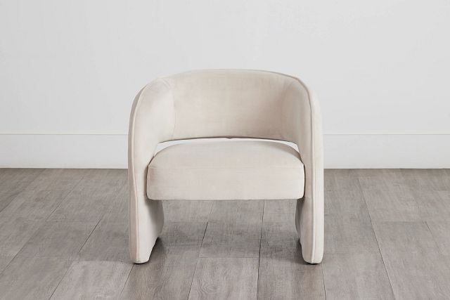 Noel Light Beige Velvet Accent Chair